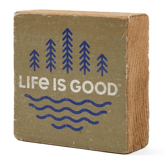 Life Is Good Minimal Scenic Small Wooden Sign