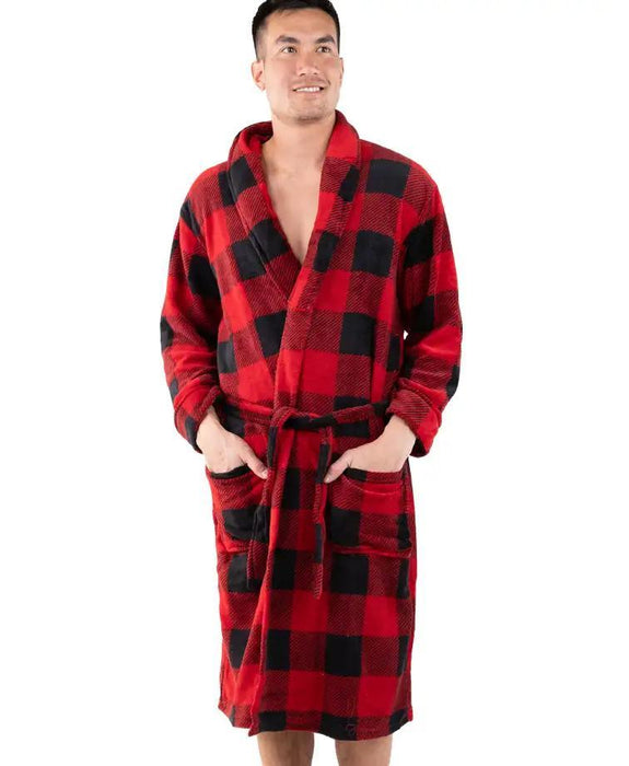 Lazy One Mens Red Plaid Robe