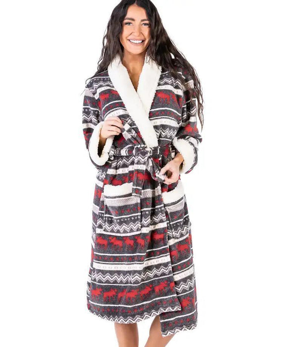 Lazy One Women's Cabin Moose Robe