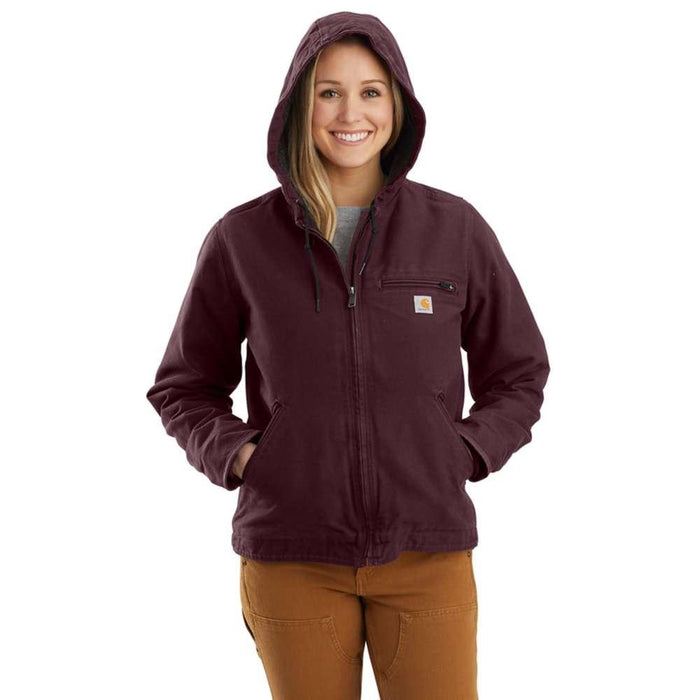 Carhartt Womens Loose Fit Washed Duck Sherpa Lined Jacket