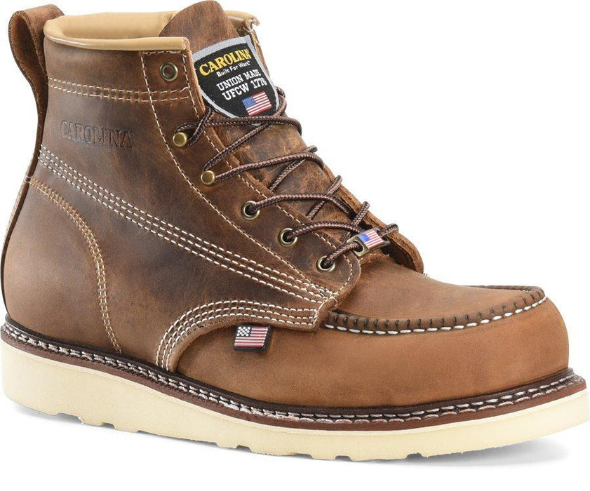 Carolina Mens Amp 6in Domestic Moc Toe Wedge Boot