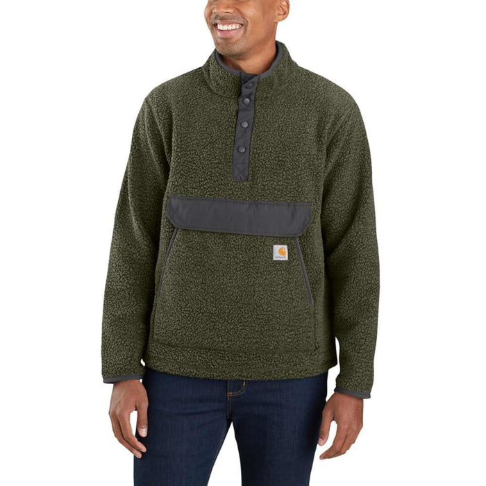 Carhartt Mens Relaxed Fit Fleece Snap Front Pullover