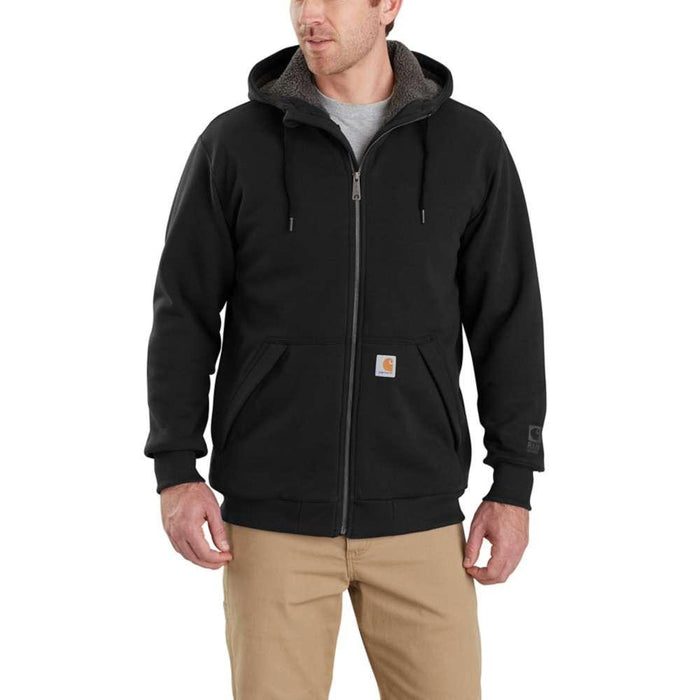 Carhartt Mens Rain Defender Rockland Sherpa Lined Full Zip Hoodie