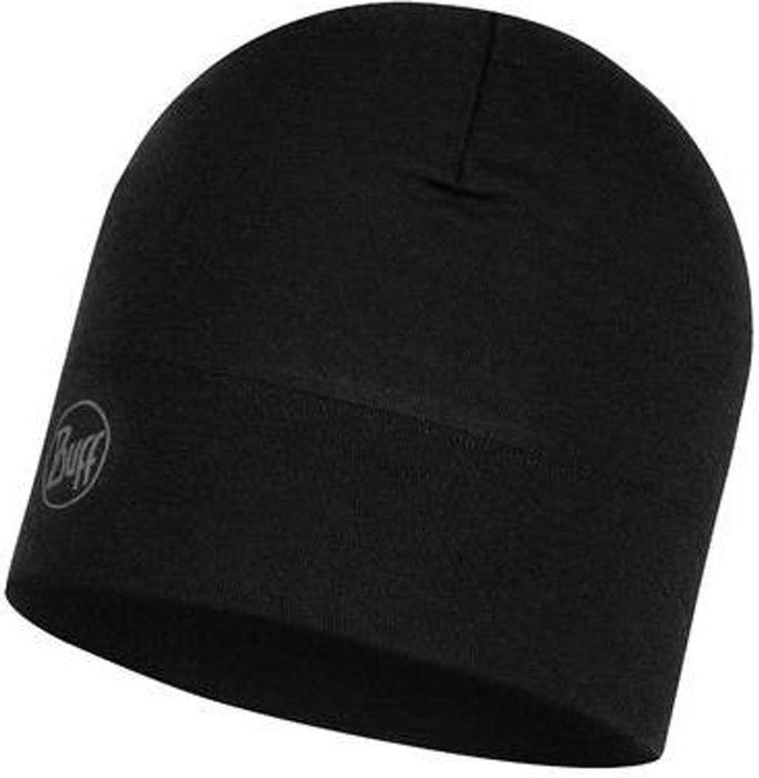 Buff Midweight Merino Beanie in Black