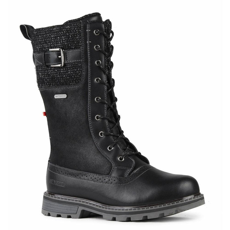 Women's Ice Jenna 3 Winter Boot with Built in Cleats | Black Satiny