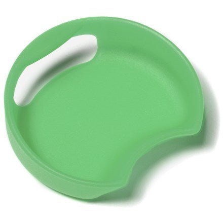 Green splashguard against a white background. 