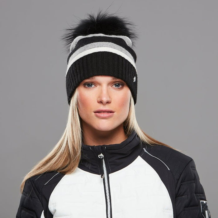 Chaos Roma Striped Pom Beanie