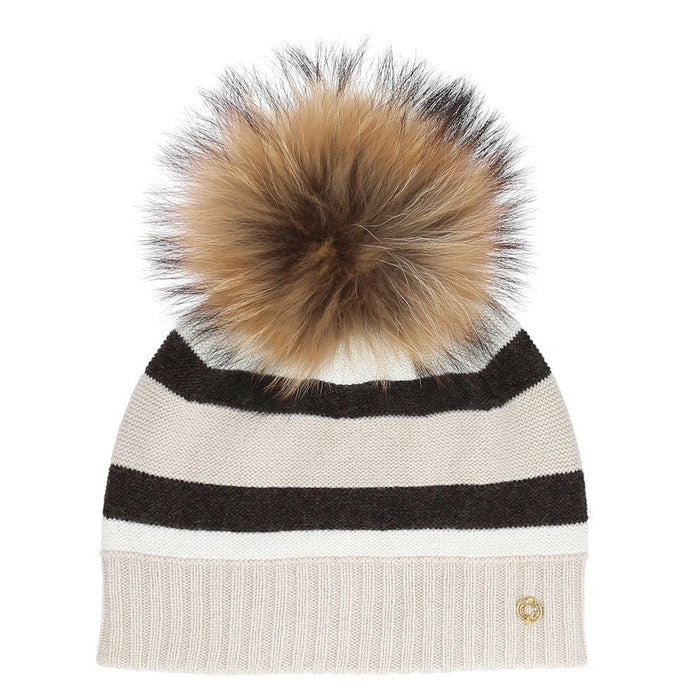 Chaos Roma Striped Pom Beanie