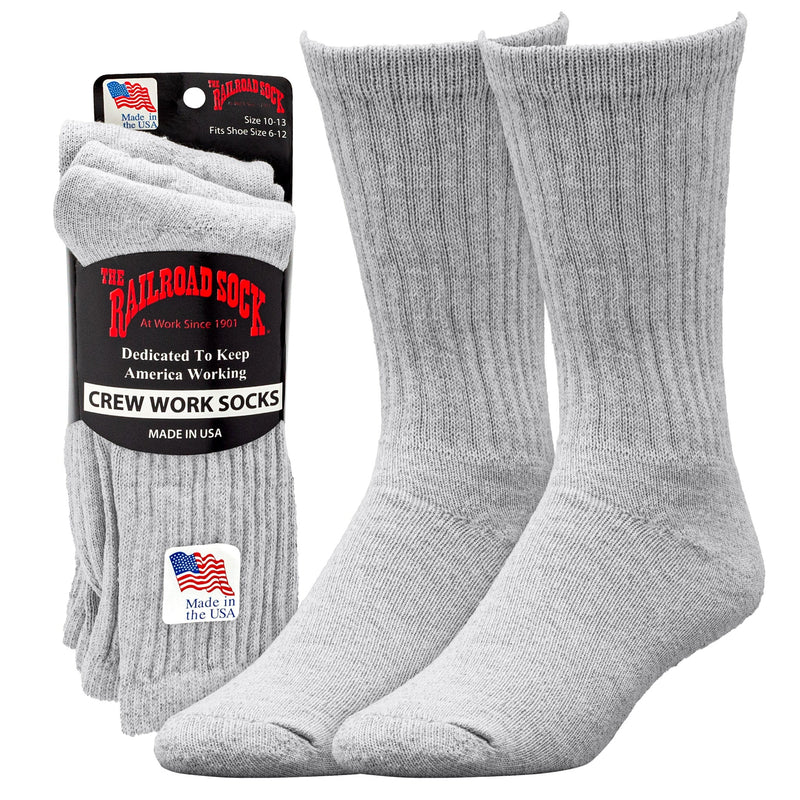 Premium Cotton Crew Work Sock (6-13) 3 Pairs per Pack