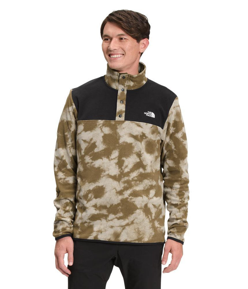 The North Face Mens Printed TKA Glacier Snap Neck Pullover