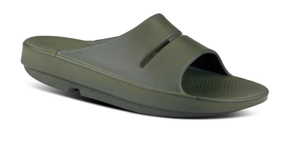 Oofos Ooahh Slide Sandal | FOREST_GREEN