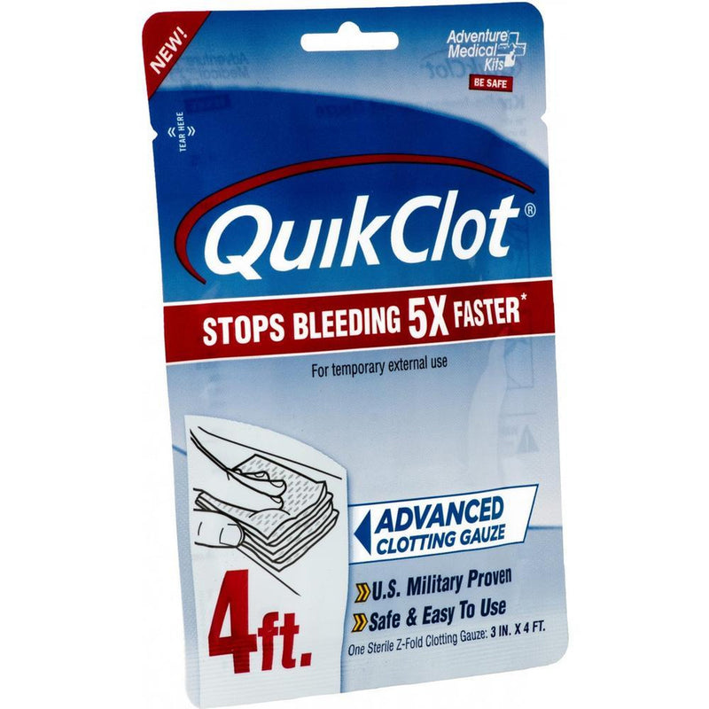 A blue package with gauze inside on a white background