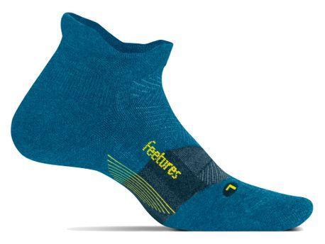 Feetures Merino 10 Cushion No Show Tab Socks Atlantic Blue