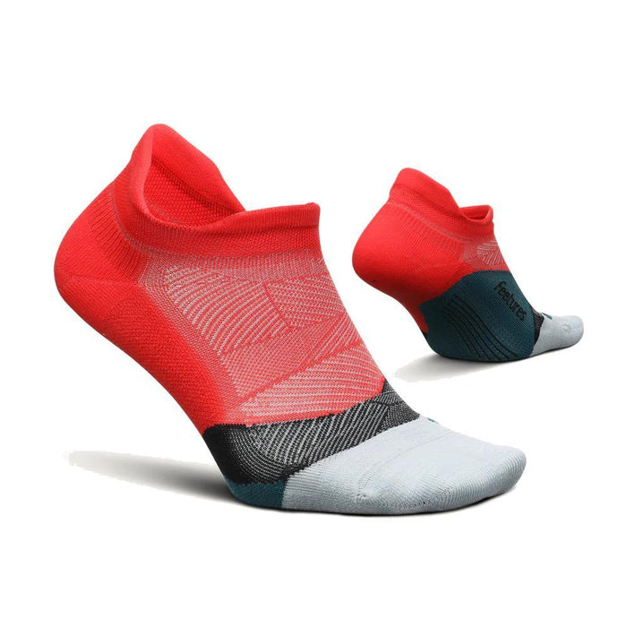 Feetures Elite Light Cushion No Show Tab Socks Racing Red