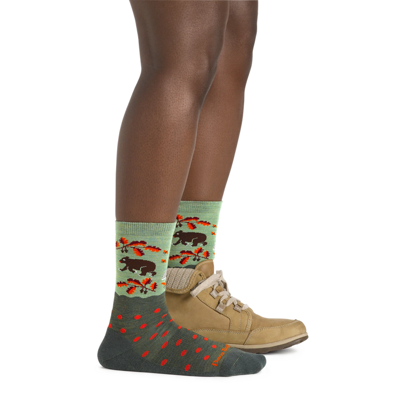 Women's Wild Life Crew Lightweight Lifestyle Socks | Forest