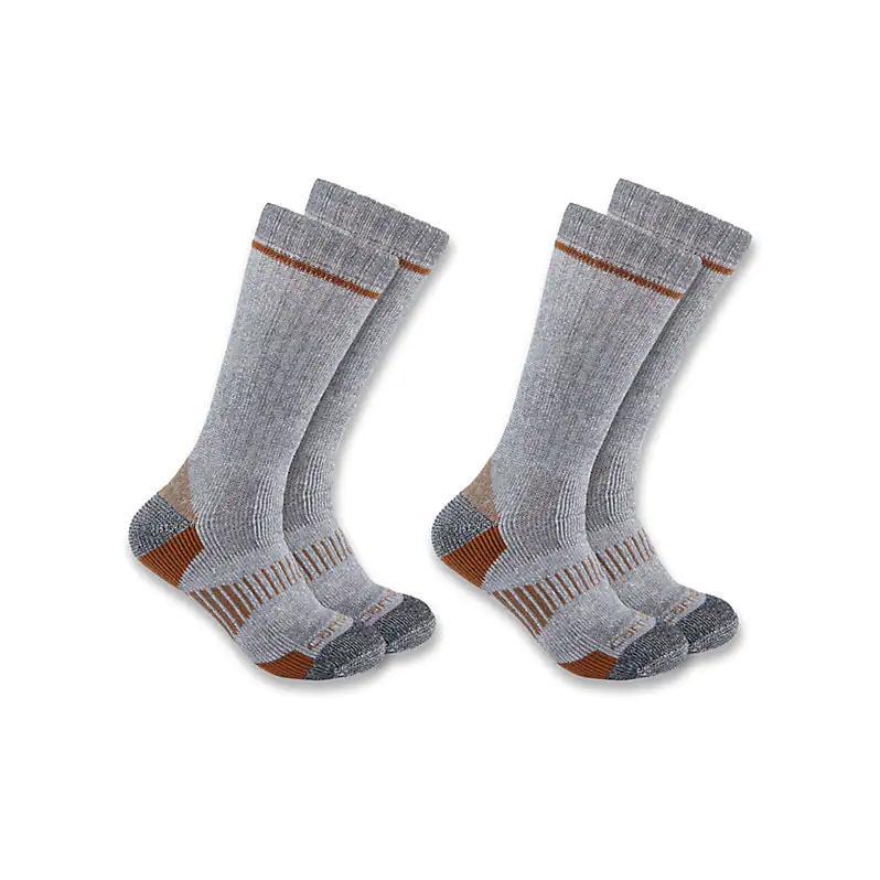 Men's Midweight Polyester Wool Blend Boot Socks 2Pair Pack