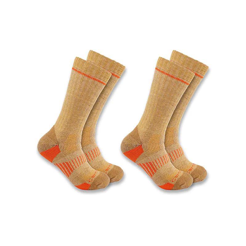 Men's Midweight Polyester Wool Blend Boot Socks 2Pair Pack