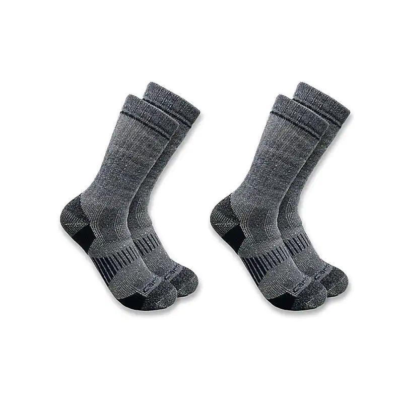 Men's Midweight Polyester Wool Blend Boot Socks 2Pair Pack