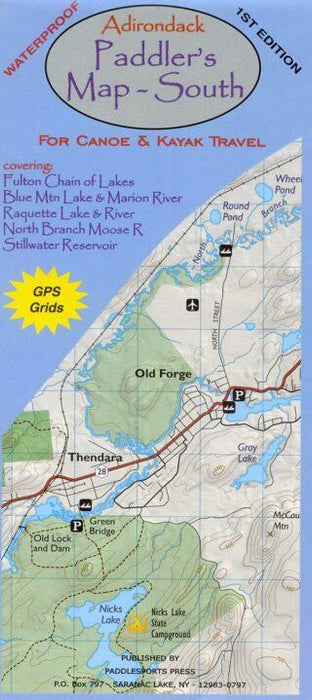 Paddlesports Press Adirondack Paddlers Map