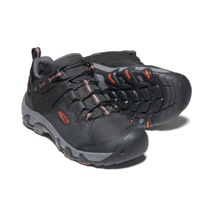 Keen Mens Steens Waterproof Hiking Shoes Black and Bossa Nova