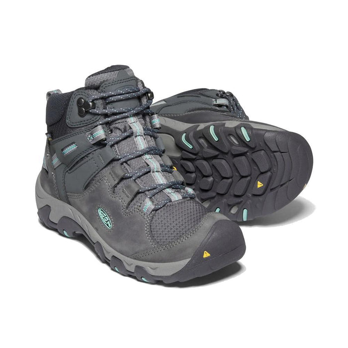 Keen Womens Steens Mid Waterproof Hiking Boot Steel Grey Ocean Wave