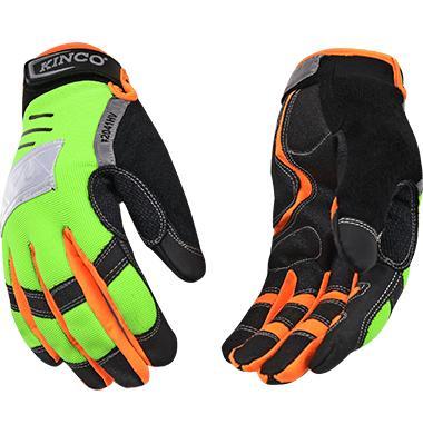 KincoPro HiVis General Synthetic Gloves with Pull Strap