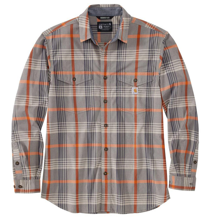 Carhartt Mens Rugged Flex Relaxed Fit Lightweight Long Sleeve Plaid Shirt