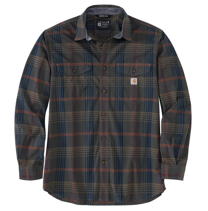 Carhartt Mens Rugged Flex Relaxed Fit Lightweight Long Sleeve Plaid Shirt