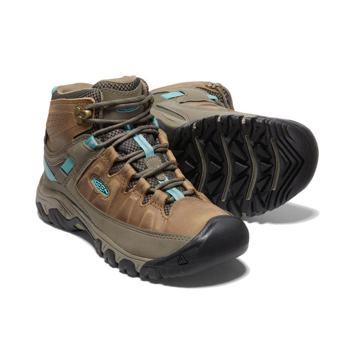 Keen Womens Targhee 3 Mid Waterproof Hiking Boot in Toasted Coconut and Porcelain