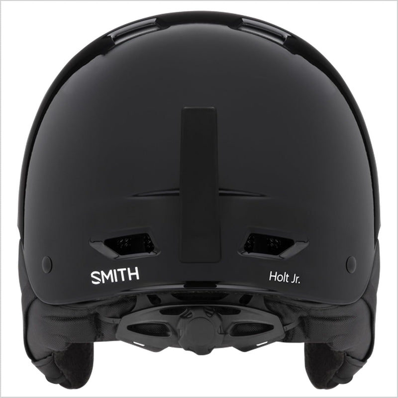 Black helmet with 'Smith' branding on a white background