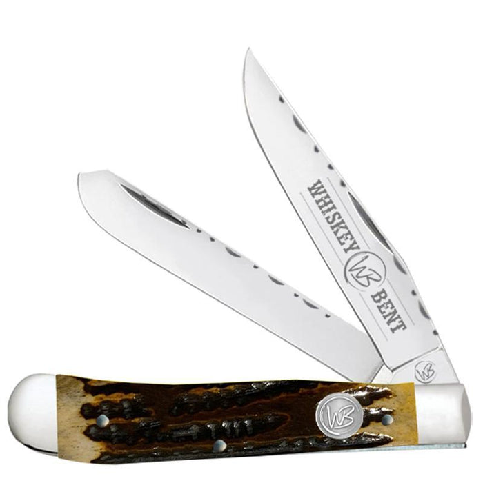 Whiskey Bent Knives Honey Badger Trapper Filework Pocket Knife