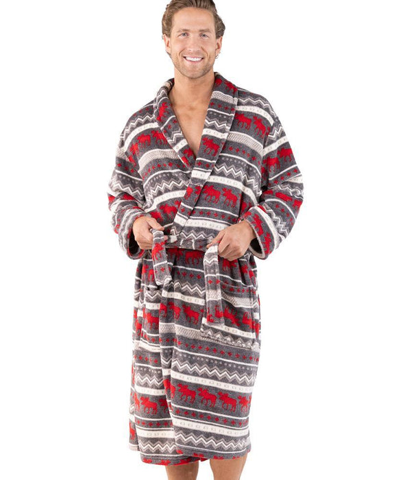 Lazy One Mens Cabin Moose Robe