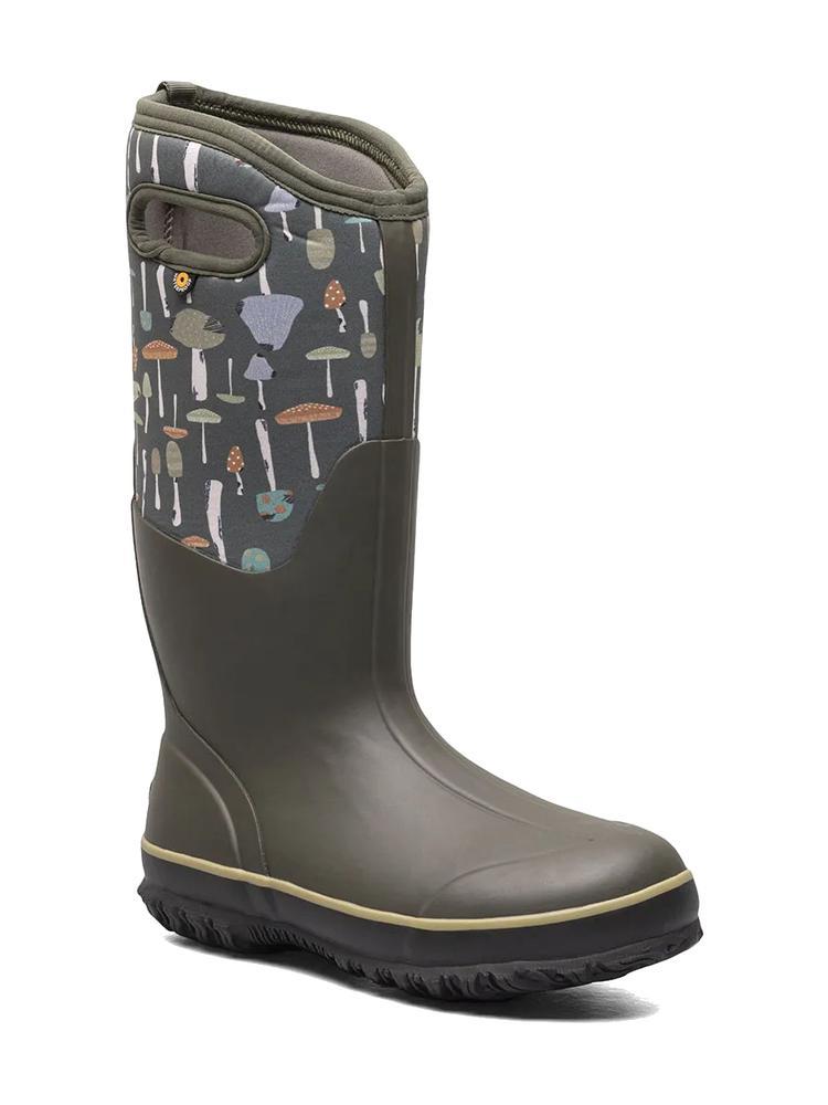 Women's Classic Tall Mushroom Print Boot | Dark Green