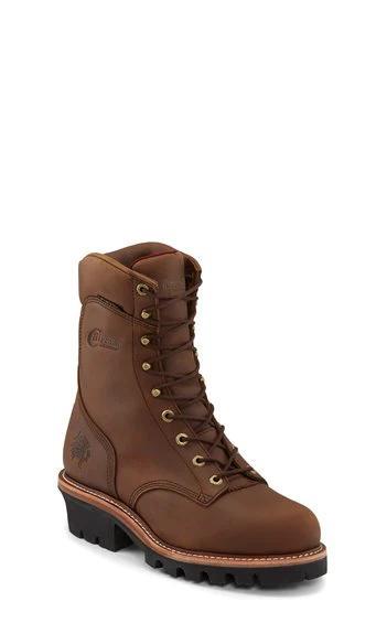 Chippewa Mens 9in Arador Waterproof Steel Toe Logger Boots