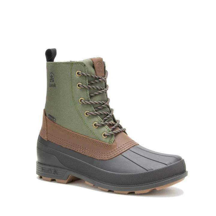Kamik Mens Size 11 Lawrence Dark Olive Leather Insulated Waterproof Winter Boots Kamik Men main image 4