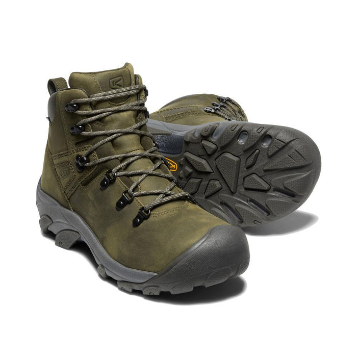 Keen Mens Pyrenees Hiking Boot in Dark Olive Forest Night