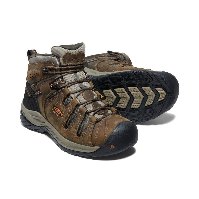 Men's Flint 2 Mid Waterproof Soft Toe Work Boots | Black Olive/Brindle