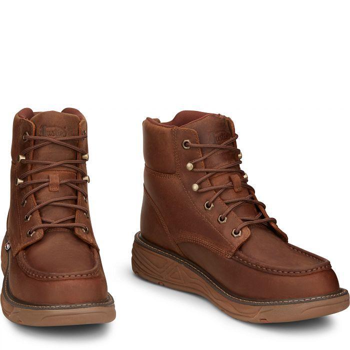 Justin Mens 6in Rush Nano Waterproof Mocc Toe Work Boots