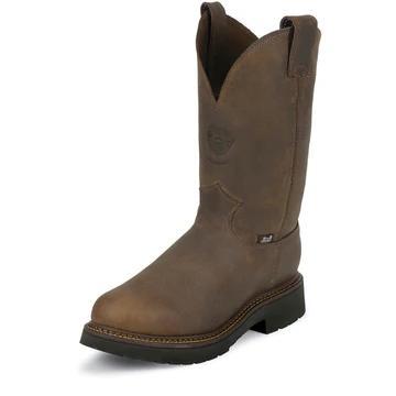 Men's 11" Baluster Pull On Round Toe Work Boots | Bay Gaucho