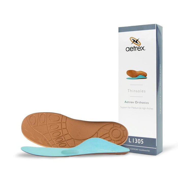 Aetrex Thinsoles Orthotics Cupped Heel and Metatarsal Support