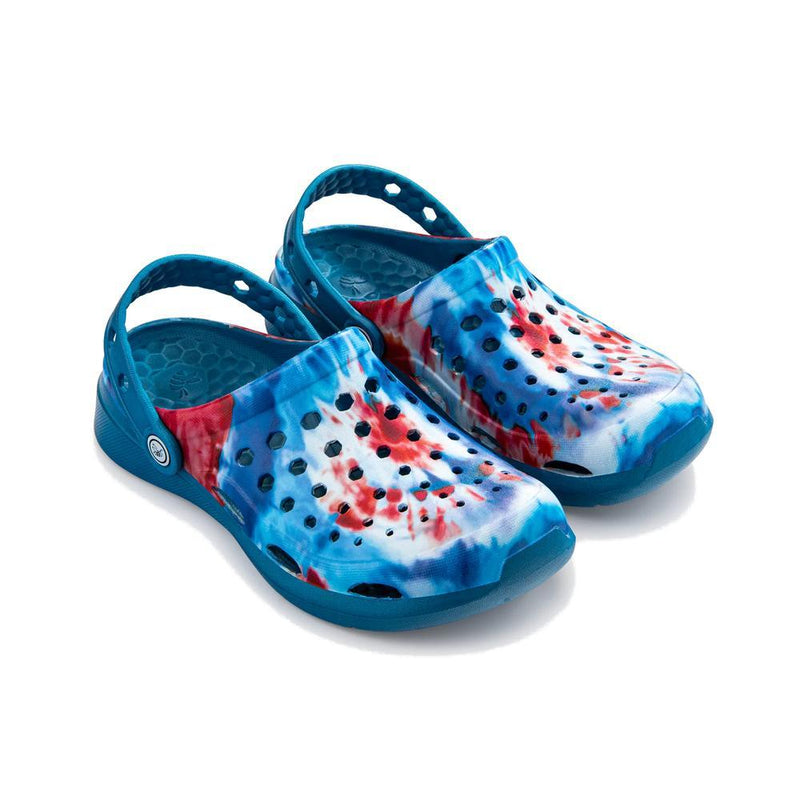 Women's Active Graphic Clogs | Red White and Blue Tie-Dye