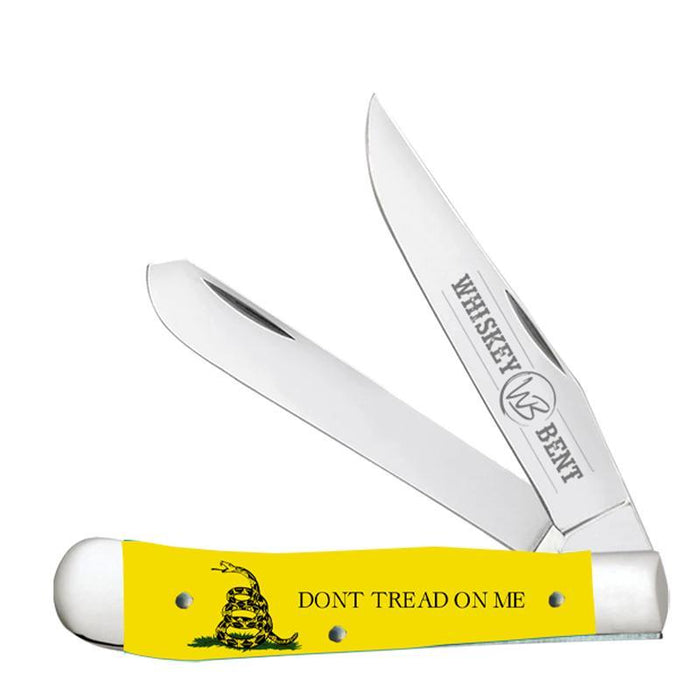 Whiskey Bent Knives Dont Tread Acrylic Handle Trapper Knife