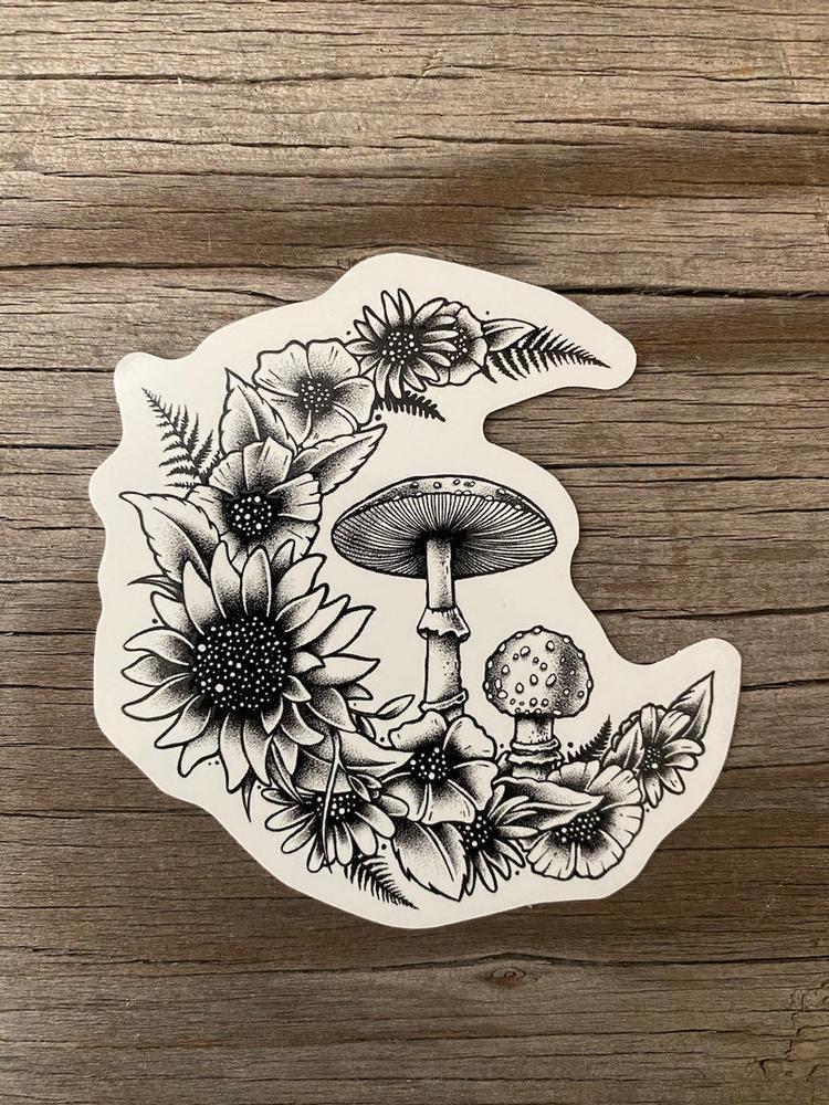 Sticker Art Mystic Moon Mushroom Sticker