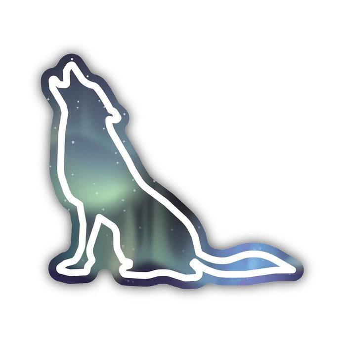 Stickers Northwest Northern Lights Wolf Sticker