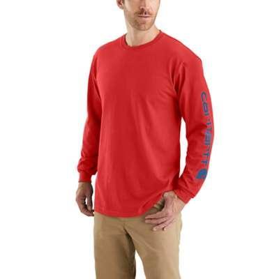 Carhartt Mens Loose Fit Heavyweight Long Sleeve Logo Sleeve Graphic TShirt
