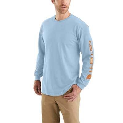 Carhartt Mens Loose Fit Heavyweight Long Sleeve Logo Sleeve Graphic TShirt