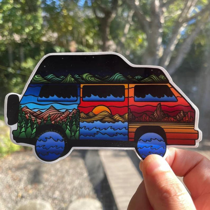 Horizon Line Design Camper Van Vinyl Sticker