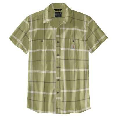 Carhartt Mens Big and Tall Rugged Flex Relaxed Fit Lightweight Short Sleeve Plaid Shirt