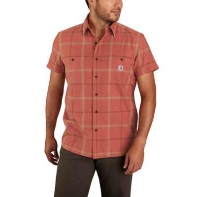 Carhartt Mens Big and Tall Rugged Flex Relaxed Fit Lightweight Short Sleeve Plaid Shirt