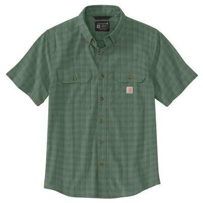 Carhartt Mens Big and Tall Loose Fit Midweight Short Sleeve Plaid Shirt